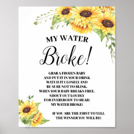 My Water Broke game sign Baby shower Poster