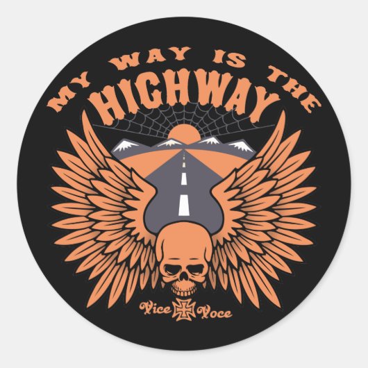 My Way Highway Ronde Sticker (Voorkant)
