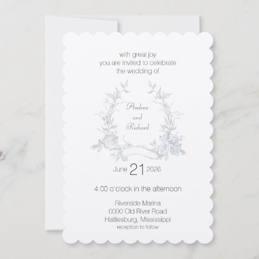 My Wedding Garden Flat Wedding Invitation Kaart (Voorkant)