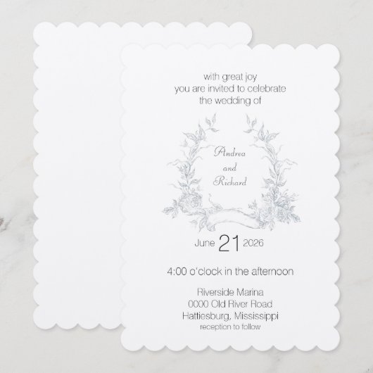 My Wedding Garden Flat Wedding Invitation Kaart (Voorkant / Achterkant)