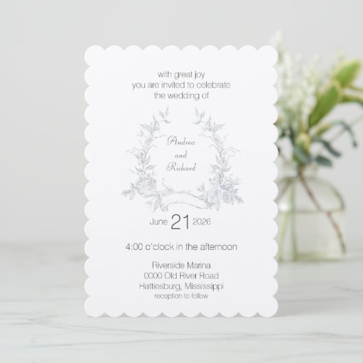 My Wedding Garden Flat Wedding Invitation Kaart (Staand voorkant)
