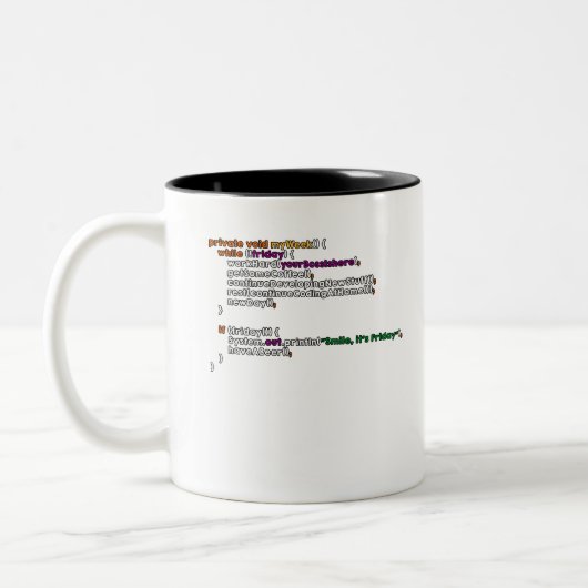 My Week Algorythm Tweekleurige Koffiemok (Links)