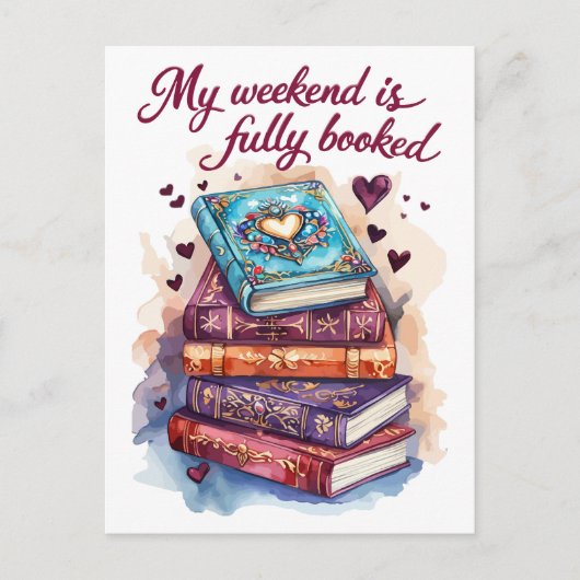 My weekend is fully booked briefkaart (Voorkant)