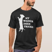 My Weiner Does Tricks Black Mannen Fun Dachshund 1 T-shirt (Voorkant)