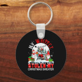 My Whippet Stolen My Christmas Sweater Santa Dog O Sleutelhanger (Voorkant)