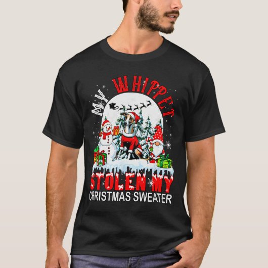 My Whippet Stolen My Christmas Sweater Santa Dog O T-shirt (Voorkant)
