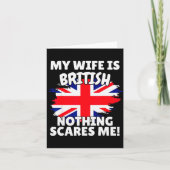 My Wife Is British Funny Great Britain Flag Gift F Kaart (Voorkant)