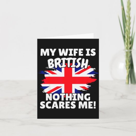 My Wife Is British Funny Great Britain Flag Gift F Kaart (Voorkant)