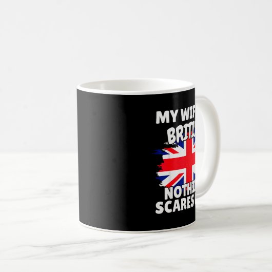 My Wife Is British Funny Great Britain Flag Gift F Koffiemok (Voorkant rechts)