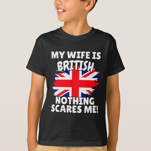 My Wife Is British Funny Great Britain Flag Gift F T-shirt (Voorkant)