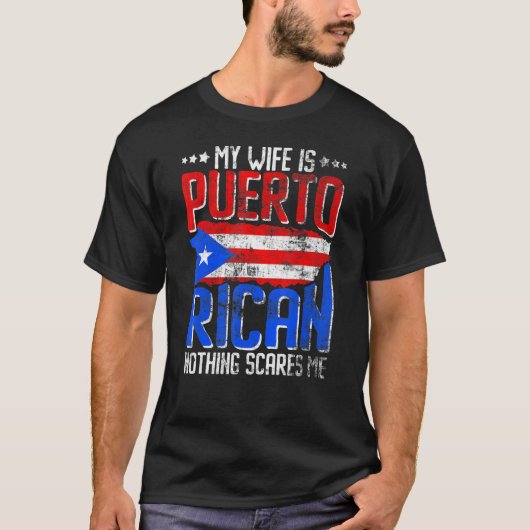 My Wife Is Puerto Rican Puerto Rico Hispanic Herit T-shirt (Voorkant)