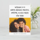 My Wish for 2022 | Photo Black Text Happy New Year Feestdagenkaart (Staand voorkant)