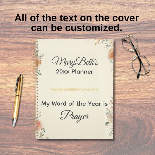 My Word Of The Year Is Prayer Floral Planner