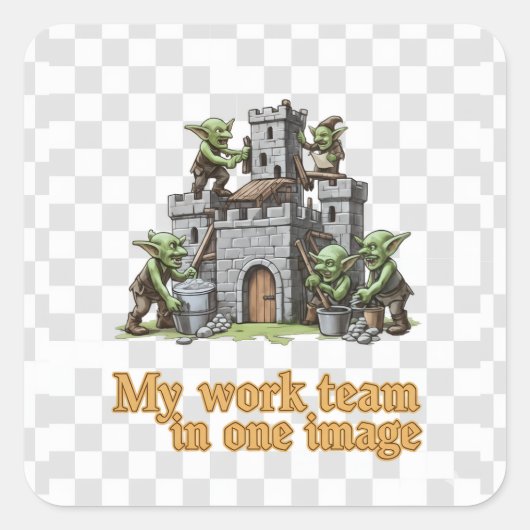 My Work Team Funny Goblin Humor sticker sheet (Voorkant)