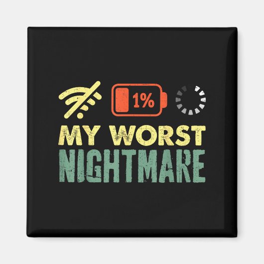 My Worst Low Battery Funny Gamers Humor Men Magneet (Voorkant)