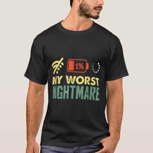 My Worst Low Battery Funny Gamers Humor Men  T-shirt (Voorkant)