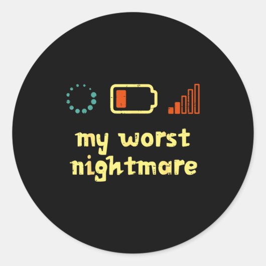 My Worst Low Wifi Signal Funny Gamer Men Boys Kids Ronde Sticker (Voorkant)