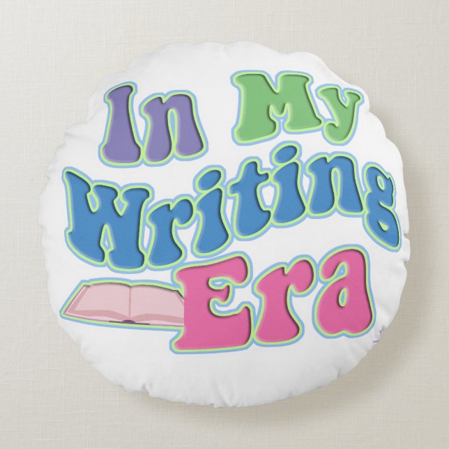My Writing Era Leuke Auteur Slogan Rond Kussen (Voorkant)