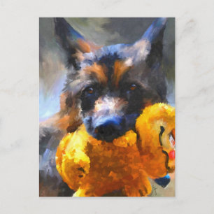 My Yellow Friend German Shepherd Postcard Briefkaart