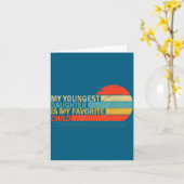 My Youngest Daughter Is My Favorite Child Funny Pa Kaart (Gele Bloem)