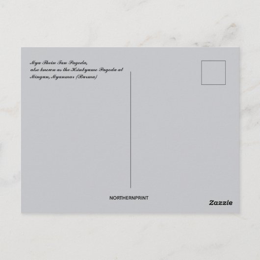 Mya Thein Tan Pagode bij Mingun Myanmar Briefkaart (Achterkant)