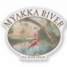 Myakka River Florida met Roseate Spoonbill Sticker