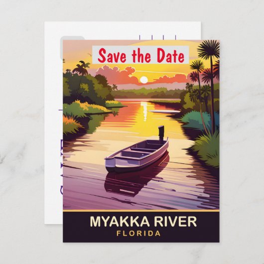 Myakka River, Florida, Reizen Briefkaart, Save The Date (Voorkant / Achterkant)