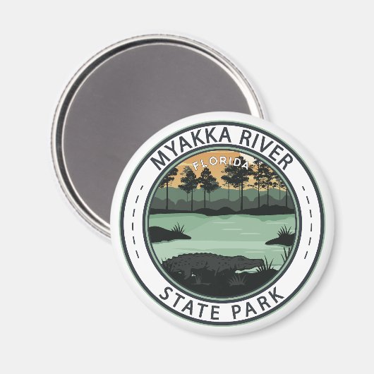 Myakka River State Park Florida Badge Magneet (Voorkant / Achterkant)