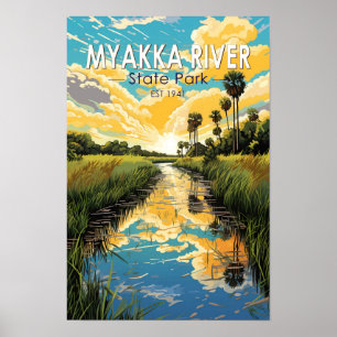 Myakka River State Park Florida Reis Kunst Vintage Poster
