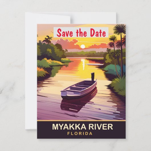 Myakka-rivier, Florida, Reisansichtkaart,  Save The Date (Voorkant)