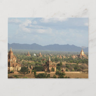 Myanmar, Bagan, Tempel gepakte vlakte van Bagan en Briefkaart
