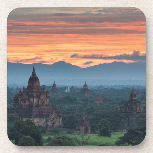 Myanmar, Bagan Zonsopgang Bier Onderzetter (Voorkant)