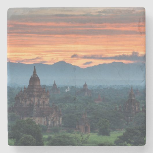 Myanmar, Bagan Zonsopgang Stenen Onderzetter (Voorkant)