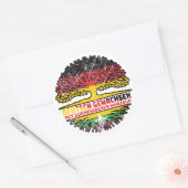 Myanmar Birma Myanmar Deutsch Deutschland Baum Ronde Sticker (Envelop)