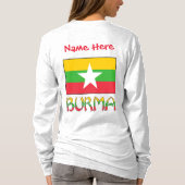 Myanmar Birma Vlag Rood Persoonlijke Dames- T-shirt (Achterkant)