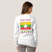 Myanmar Birma Vlag Rood Persoonlijke Dames- T-shirt (Achterkant volledig)