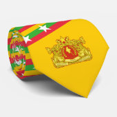 Myanmar / Birmaanse vlag & staatszegel Stropdas (Opgerold)