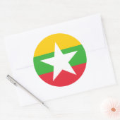 Myanmar / Birmaanse vlag, vlag van Myanmar / Birma Ronde Sticker (Envelop)