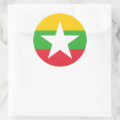 Myanmar / Birmaanse vlag, vlag van Myanmar / Birma Ronde Sticker (Tas)