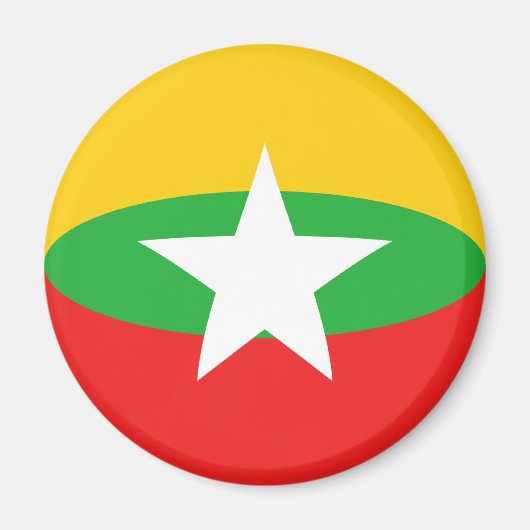 Myanmar Fisheye Flag Magnet (Voorkant)