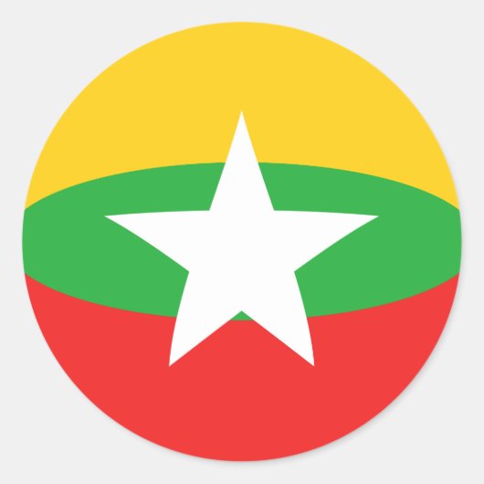 Myanmar Fisheye Vlag Sticker (Voorkant)