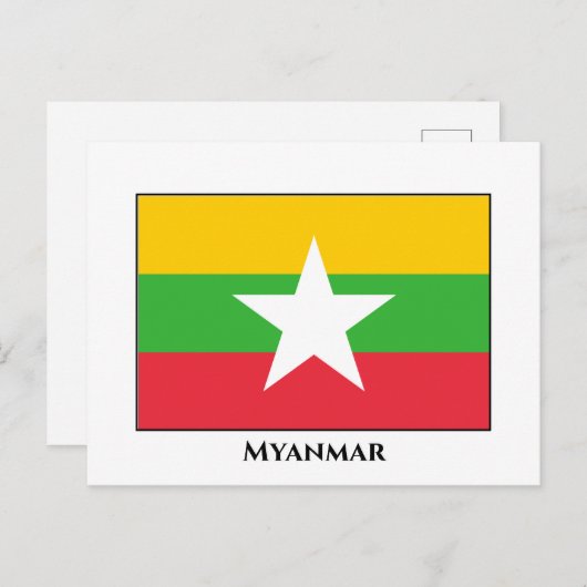 Myanmar Flag Briefkaart (Voorkant / Achterkant)