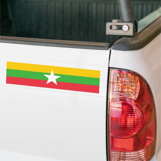 Myanmar Flag Bumpersticker (Op Truck)