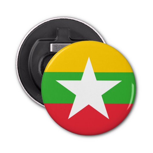 Myanmar Flag Button Flesopener (Voorkant)