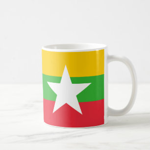 Myanmar Flag Ceramic Mok
