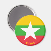 Myanmar Flag charming Patriotic Magnet (Voorkant / Achterkant)