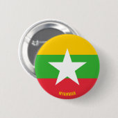 Myanmar Flag charming Patriotic Ronde Button 5,7 Cm (Voorkant /achterkant)
