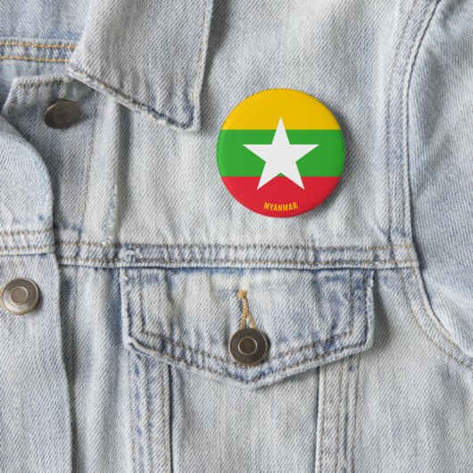 Myanmar Flag charming Patriotic Ronde Button 5,7 Cm (In situ)