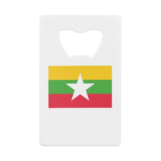 Myanmar Flag Creditkaart Flessenopener (Voorkant)
