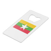 Myanmar Flag Creditkaart Flessenopener (Voorkant Gekanteld)